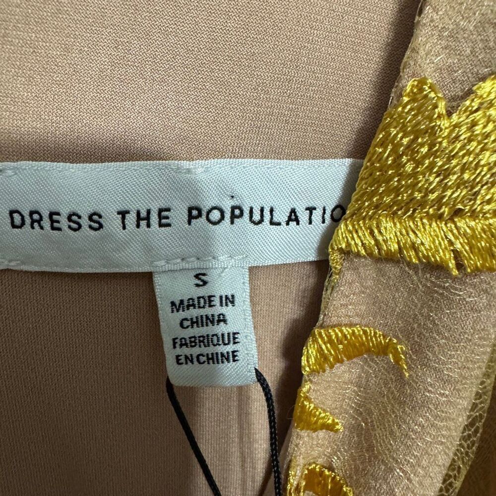 Dress the Population Sidney dress yellow gold size small NWT - Picture 9 of 11